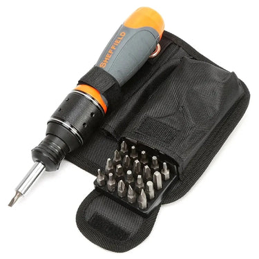 SHEFFIELD S056511 Dual Drive 6x Speed Ratcheting Screwdriver: With 28 Bits, ideal for DIY, Work, Home, PC Repair from NSE Imports #2.